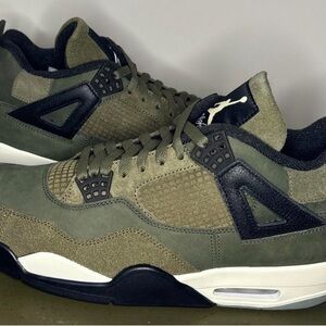 Jordan 4 craft Olive Green and Black Sneakers